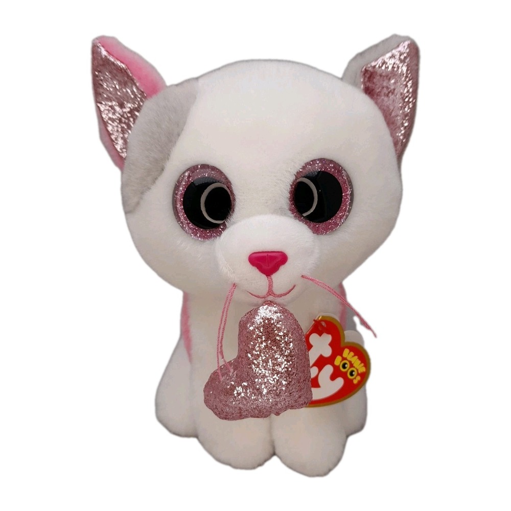 Ty Beanie Boos MILENA Valentine Cat 6" MWMTs Plush Stuffed Animal NWT
